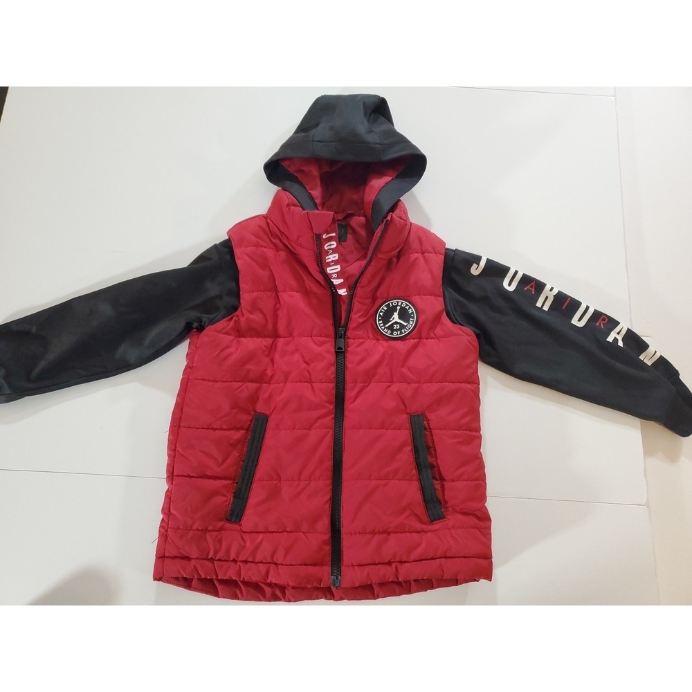 Nike Air Jordan Lightweight Red Puffer Jacket Coat Little  Boys‎ Size 4 - 5